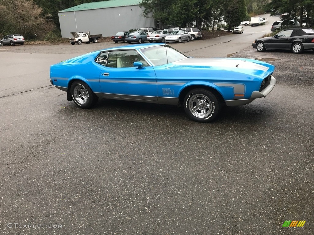 1972 Mustang Mach 1 Coupe - Grabber Blue / Fawn photo #6
