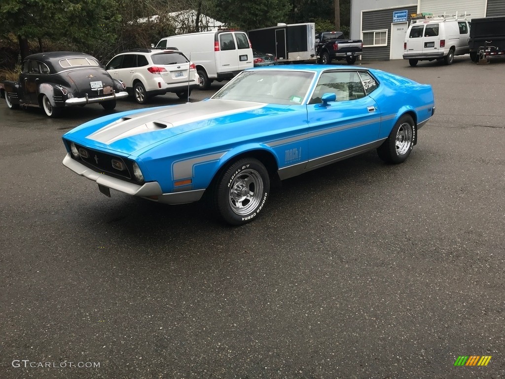 1972 Mustang Mach 1 Coupe - Grabber Blue / Fawn photo #12