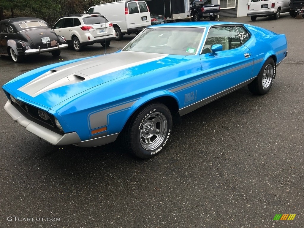 1972 Mustang Mach 1 Coupe - Grabber Blue / Fawn photo #13