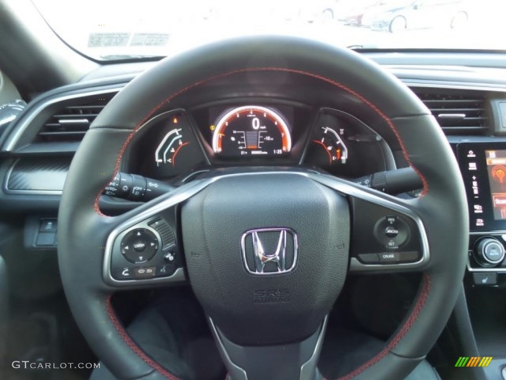 2018 Honda Civic Si Coupe Black Steering Wheel Photo #124690356