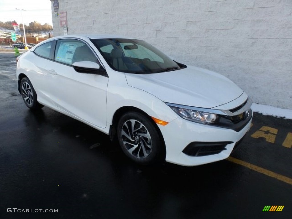 Taffeta White 2018 Honda Civic LX Coupe Exterior Photo #124690725