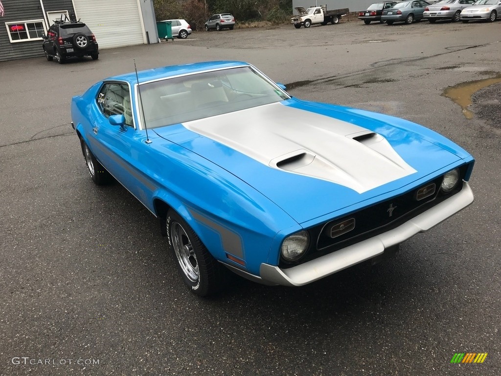 1972 Mustang Mach 1 Coupe - Grabber Blue / Fawn photo #36