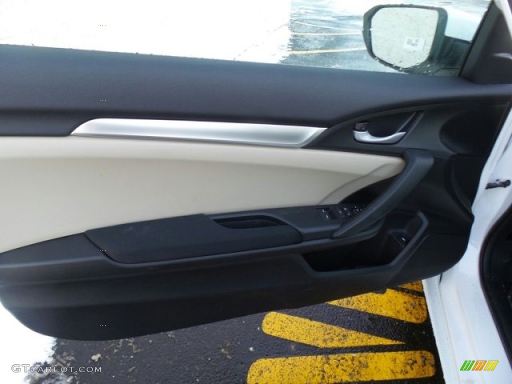 2018 Honda Civic LX Coupe Black/Ivory Door Panel Photo #124690896