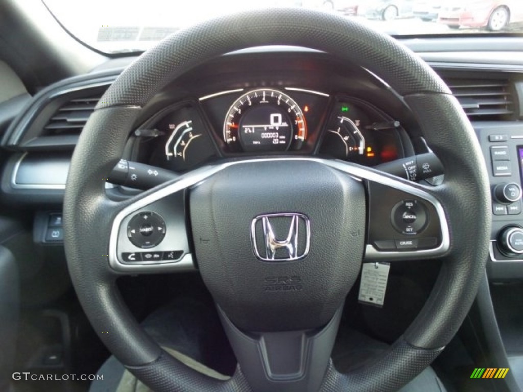 2018 Honda Civic LX Coupe Black/Ivory Steering Wheel Photo #124690917