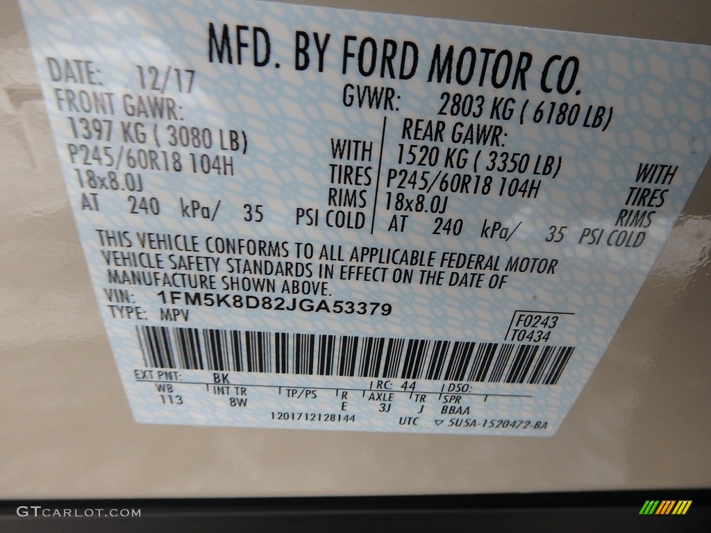 2018 Explorer XLT 4WD - Platinum Dune / Ebony Black photo #17