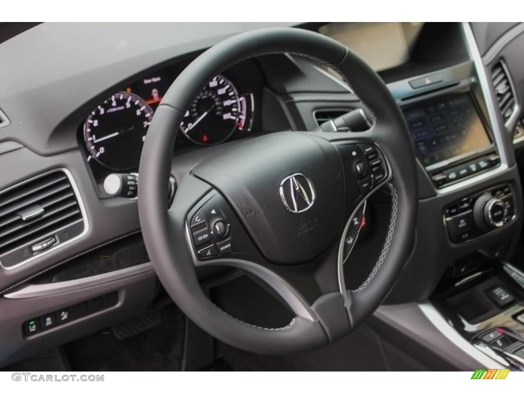2018 Acura RLX Technology Ebony Steering Wheel Photo #124699053