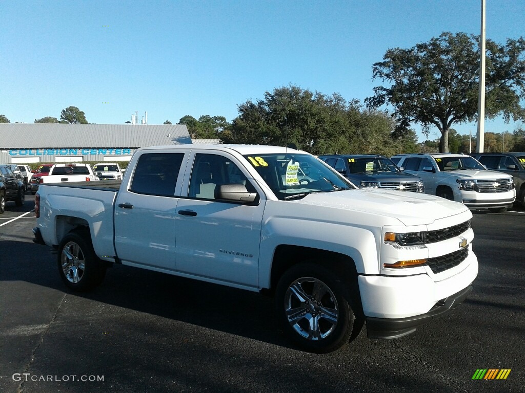 2018 Silverado 1500 Custom Crew Cab - Summit White / Dark Ash/Jet Black photo #7