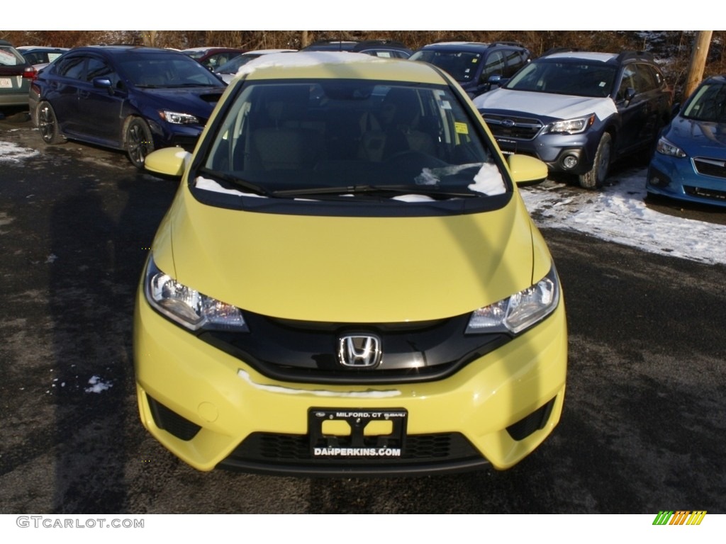 2015 Fit LX - Mystic Yellow Pearl / Black photo #2