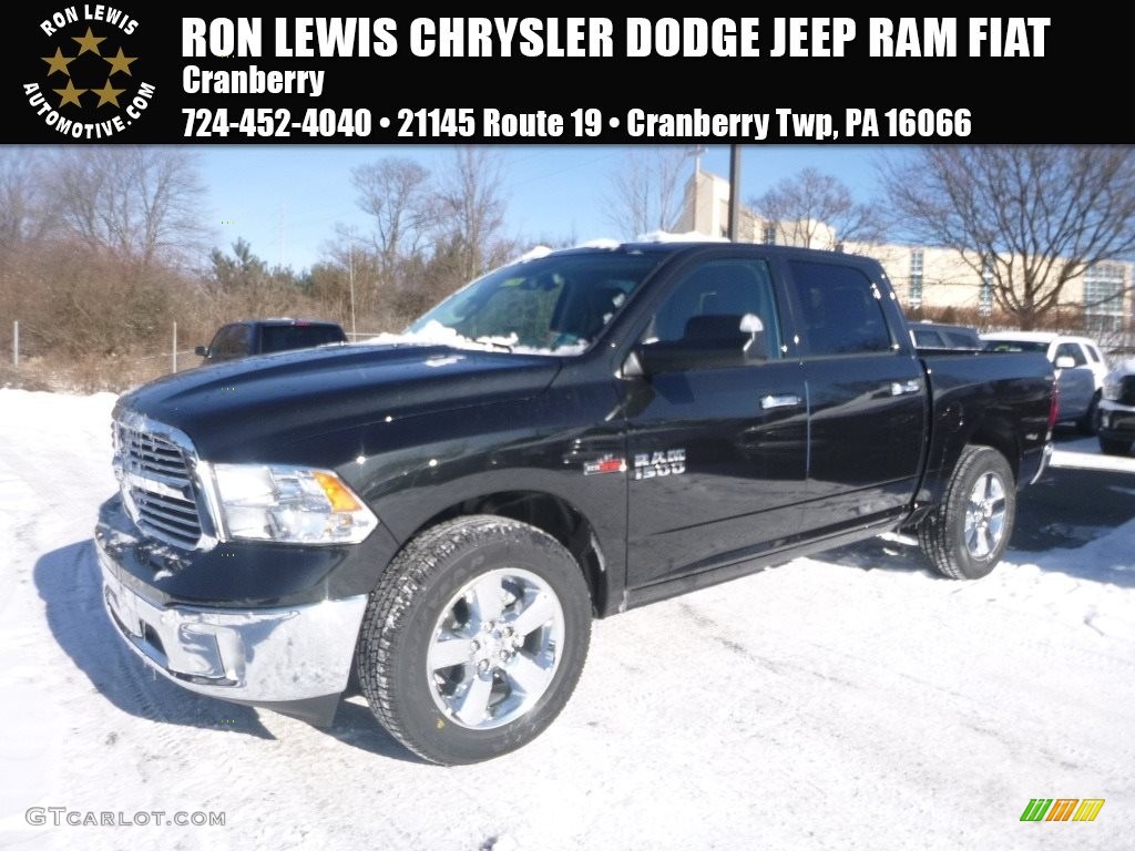 2017 1500 Big Horn Crew Cab 4x4 - Brilliant Black Crystal Pearl / Black/Diesel Gray photo #1