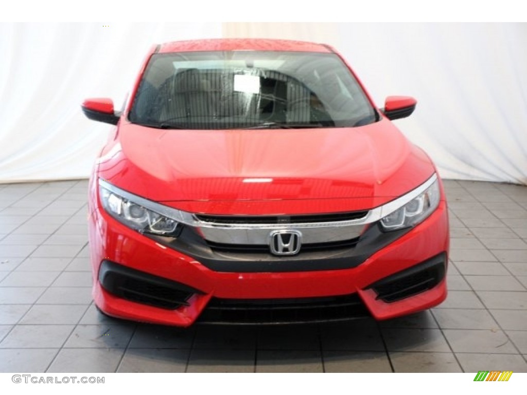 2018 Civic LX Coupe - San Marino Red / Black/Ivory photo #4