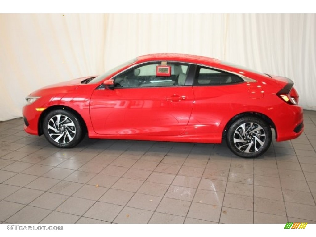 2018 Civic LX Coupe - San Marino Red / Black/Ivory photo #5