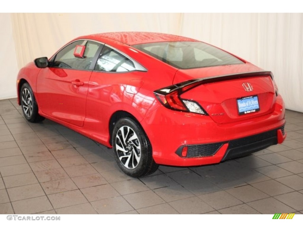 2018 Civic LX Coupe - San Marino Red / Black/Ivory photo #6