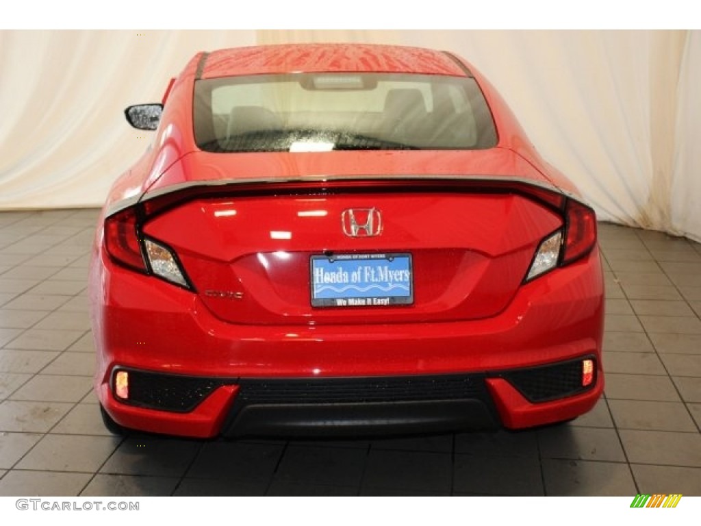 2018 Civic LX Coupe - San Marino Red / Black/Ivory photo #7