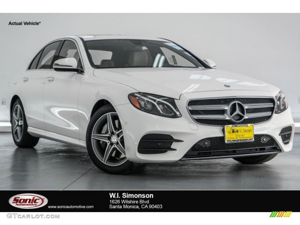 2018 E 300 Sedan - Polar White / Macchiato Beige/Black photo #1
