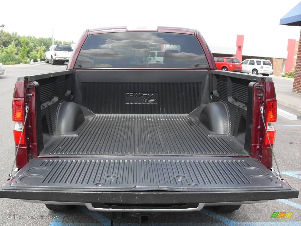 2005 F150 Lariat SuperCrew 4x4 - Dark Toreador Red Metallic / Tan photo #9
