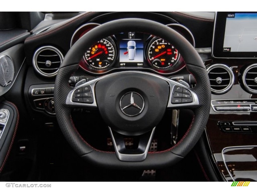 2018 Mercedes-Benz GLC AMG 43 4Matic Black Steering Wheel Photo #124719922