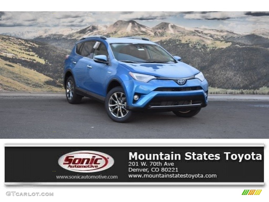 2018 RAV4 Limited AWD Hybrid - Electric Storm Blue / Black photo #1