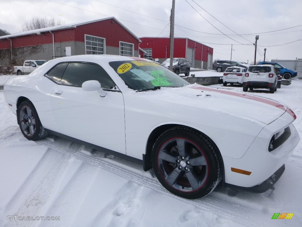 2012 Challenger SXT - Bright White / Dark Slate Gray/Radar Red photo #7