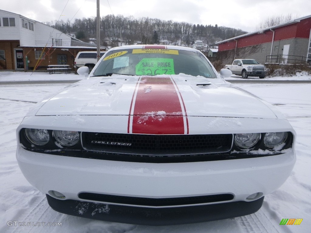 2012 Challenger SXT - Bright White / Dark Slate Gray/Radar Red photo #8