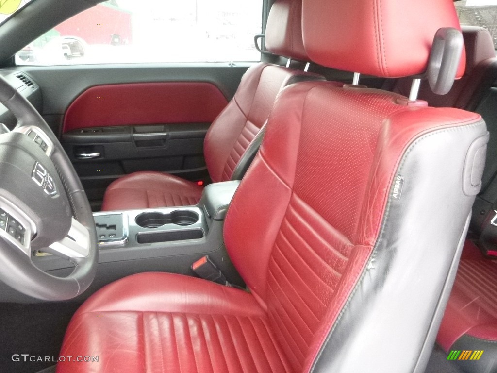 2012 Challenger SXT - Bright White / Dark Slate Gray/Radar Red photo #14
