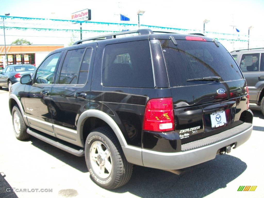 2002 Explorer XLT 4x4 - Black Clearcoat / Medium Parchment photo #2