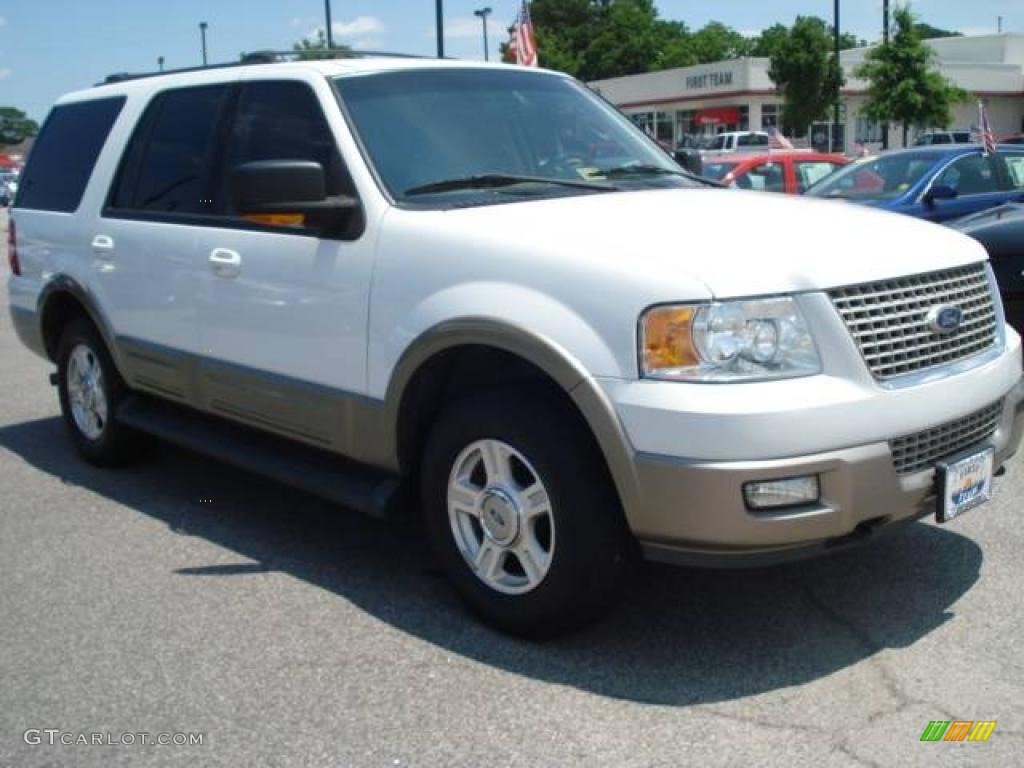 2003 Expedition Eddie Bauer 4x4 - Oxford White / Medium Parchment photo #8