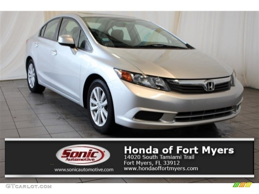 2012 Civic EX Sedan - Alabaster Silver Metallic / Gray photo #1