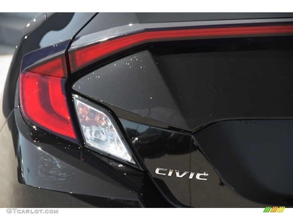 2018 Civic LX Coupe - Crystal Black Pearl / Black/Gray photo #3