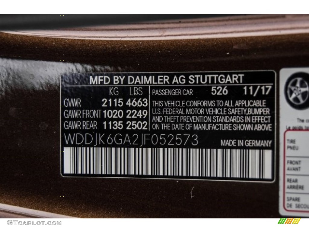 2018 Mercedes-Benz SL 450 Roadster Color Code Photos