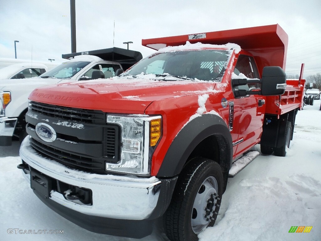 2017 F550 Super Duty XL Regular Cab 4x4 Dump Truck - Race Red / Medium Earth Gray photo #1