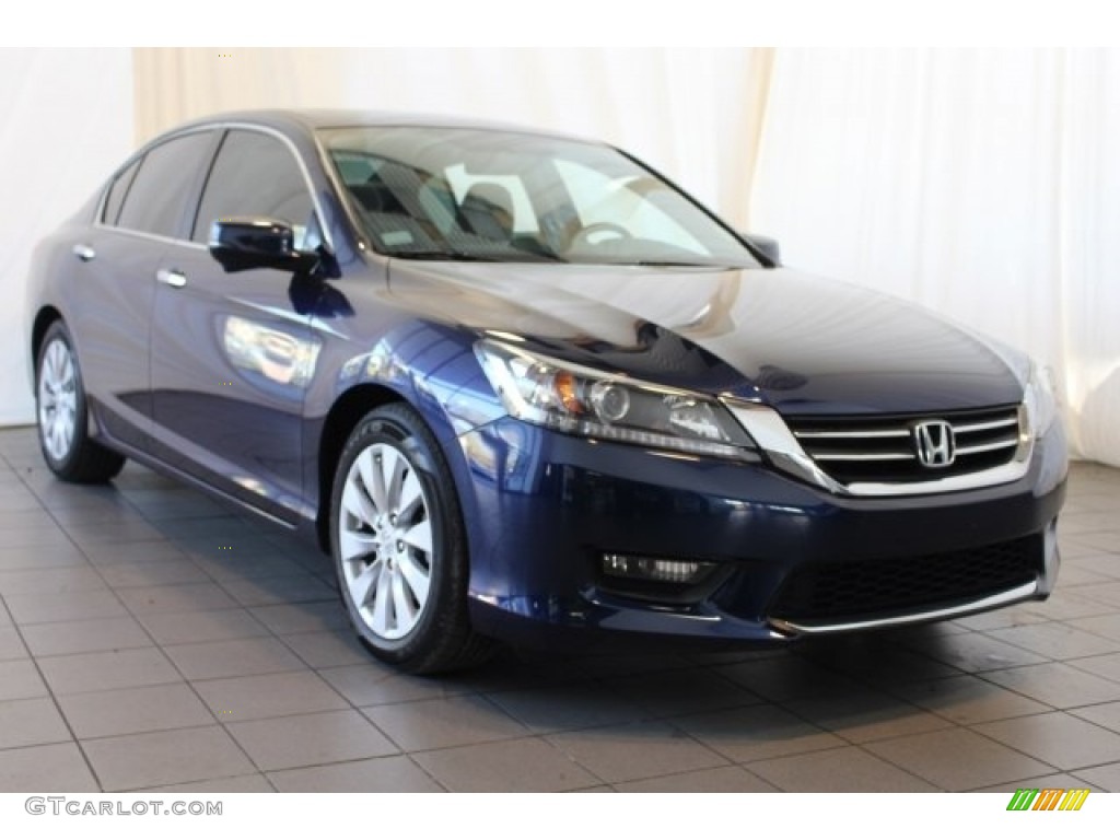 2014 Accord EX Sedan - Obsidian Blue Pearl / Gray photo #2