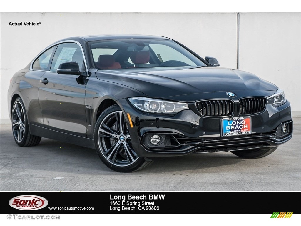 2018 4 Series 440i Coupe - Jet Black / Coral Red photo #1