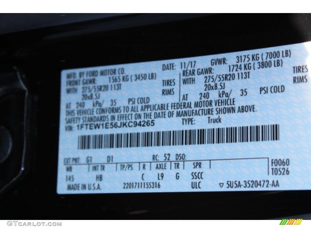 2018 F150 Lariat SuperCrew 4x4 - Shadow Black / Black photo #38