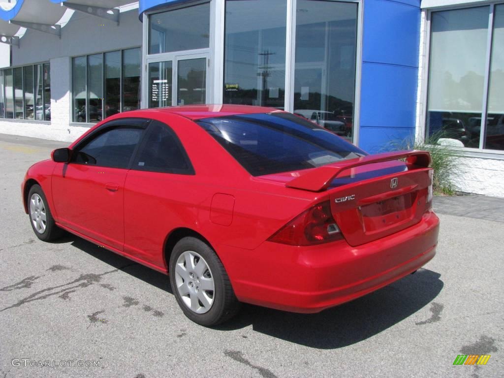 2002 Civic EX Coupe - Rally Red / Black photo #4