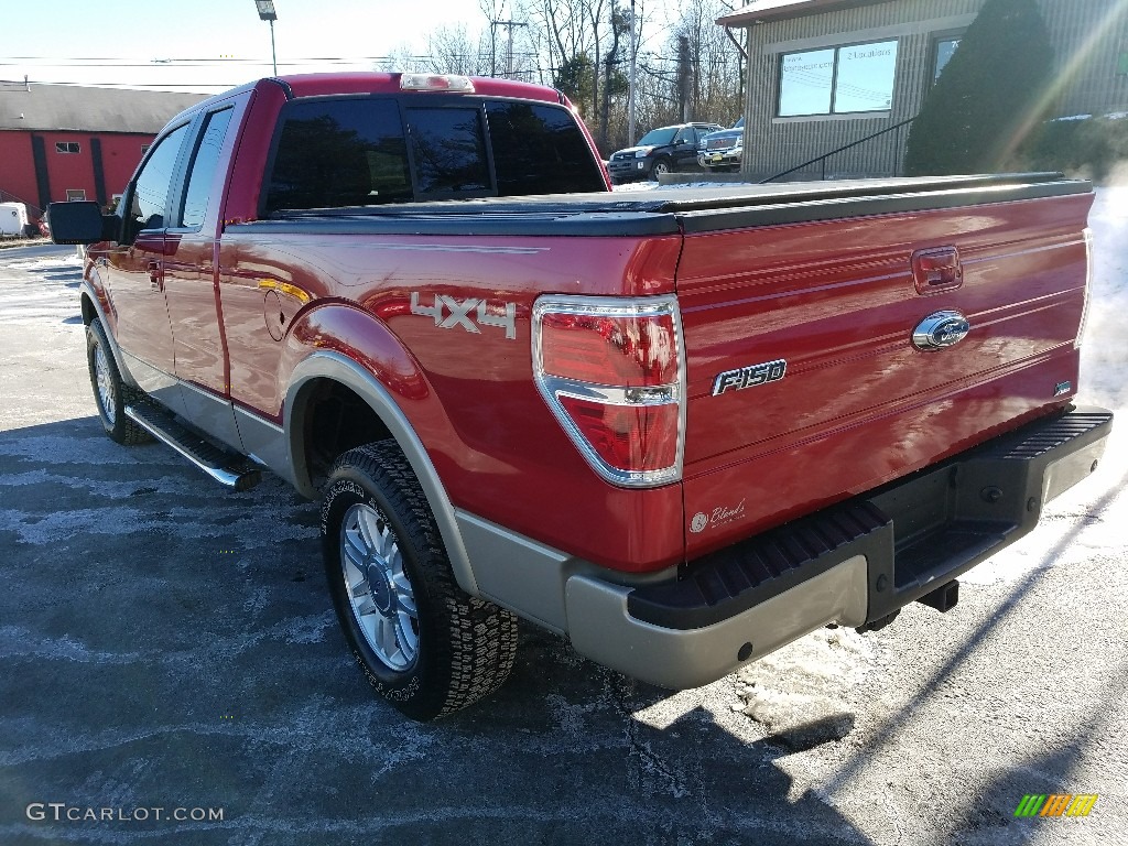 2010 F150 Lariat SuperCab 4x4 - Red Candy Metallic / Black photo #3