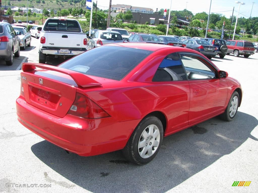 2002 Civic EX Coupe - Rally Red / Black photo #6
