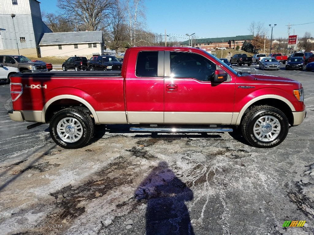 2010 F150 Lariat SuperCab 4x4 - Red Candy Metallic / Black photo #9