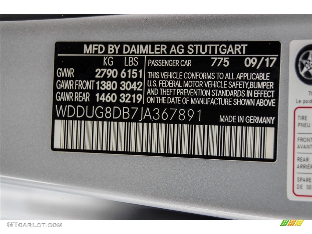 2018 S Color Code 775 for Iridium Silver Metallic Photo #124773173