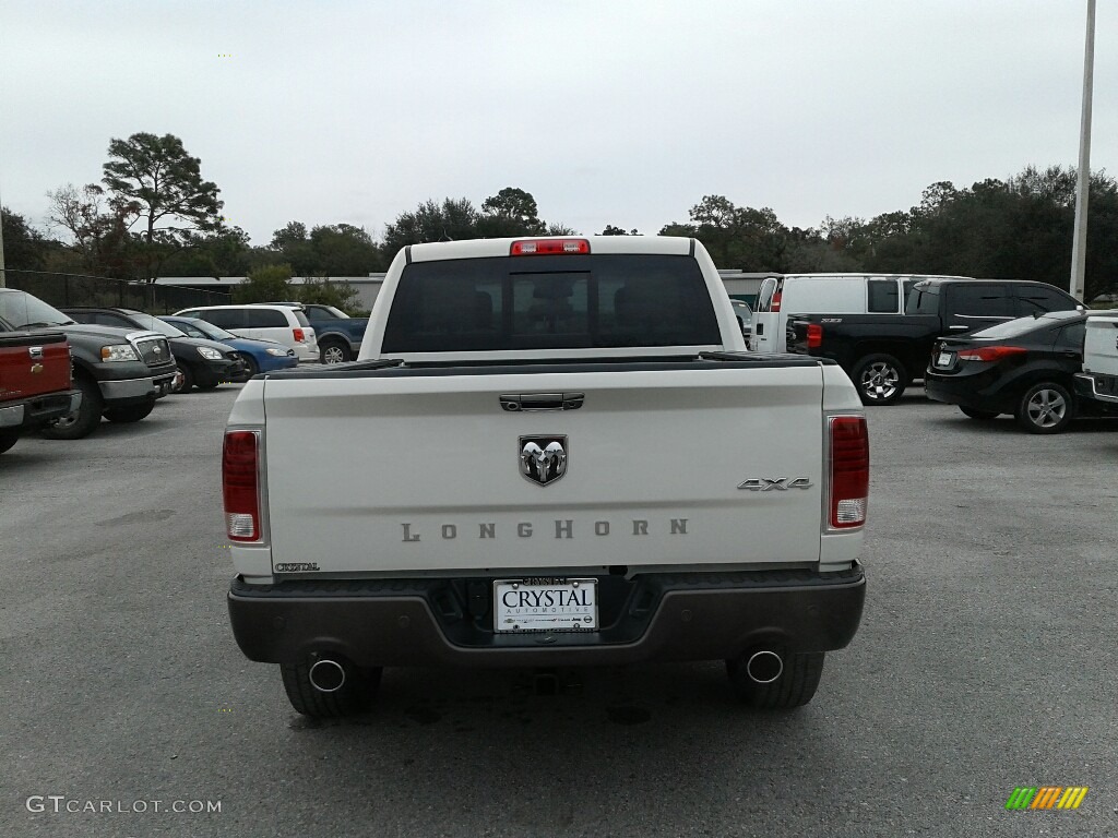 2018 1500 Laramie Longhorn Crew Cab 4x4 - Pearl White / Canyon Brown/Light Frost Beige photo #11
