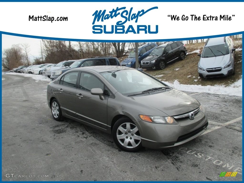 2008 Civic LX Sedan - Borrego Beige Metallic / Gray photo #1