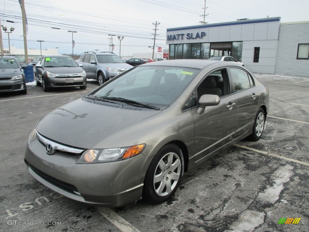 2008 Civic LX Sedan - Borrego Beige Metallic / Gray photo #2