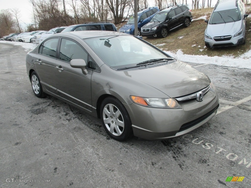 2008 Civic LX Sedan - Borrego Beige Metallic / Gray photo #4