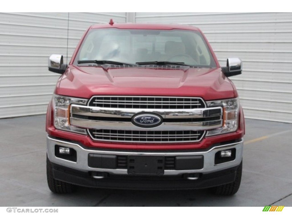 2018 F150 Lariat SuperCrew 4x4 - Ruby Red / Light Camel photo #2