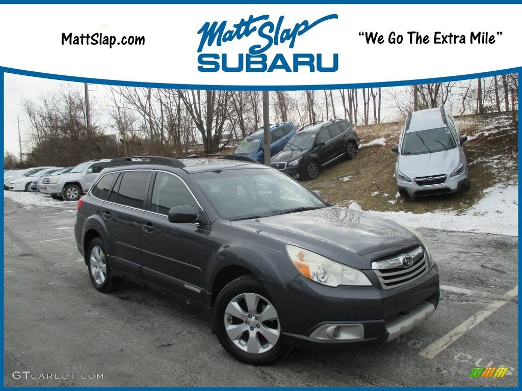 2011 Outback 2.5i Limited Wagon - Graphite Gray Metallic / Off Black photo #1