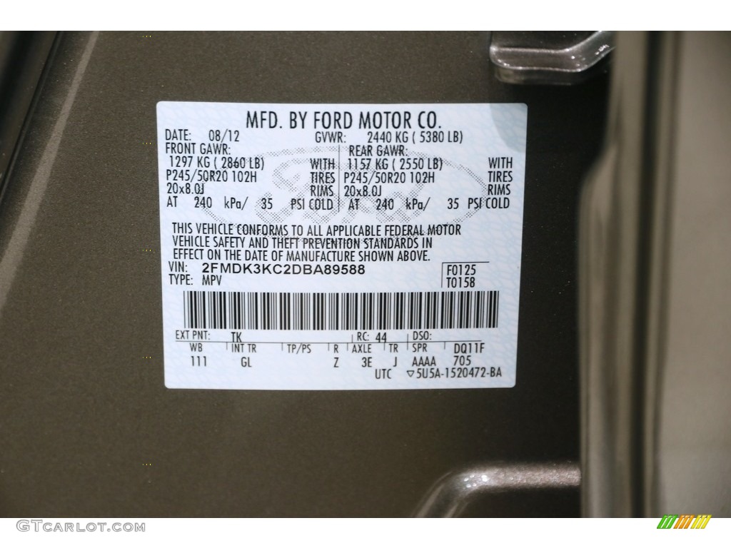 2013 Edge Limited - Mineral Gray Metallic / Medium Light Stone photo #23