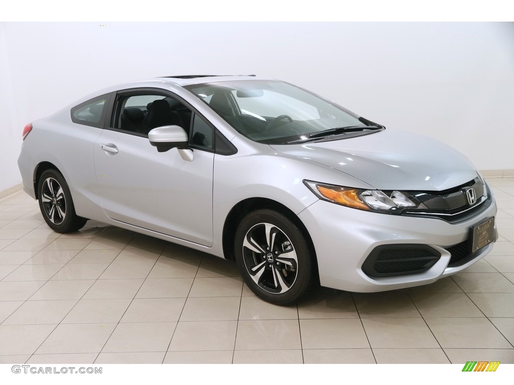 2014 Civic EX Coupe - Alabaster Silver Metallic / Black photo #1