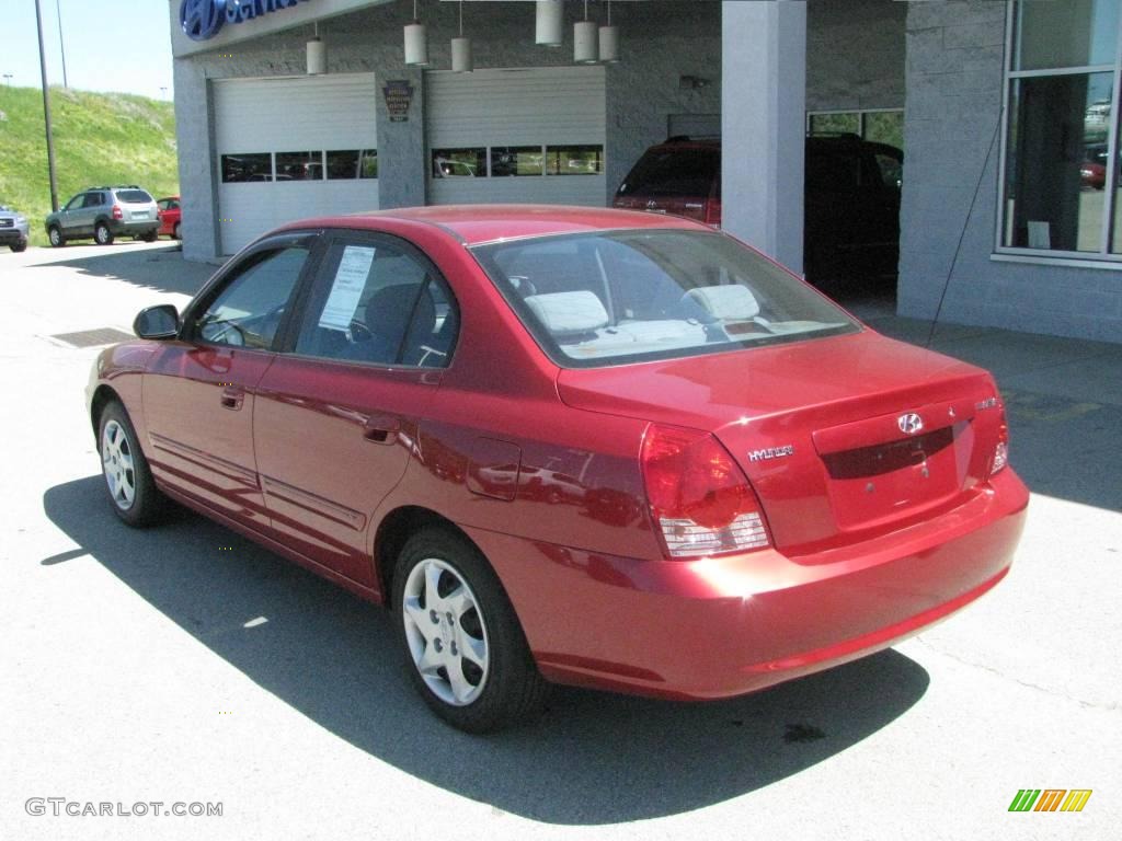 2004 Elantra GLS Sedan - Crimson Dark Red / Gray photo #4