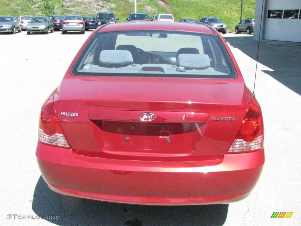 2004 Elantra GLS Sedan - Crimson Dark Red / Gray photo #5