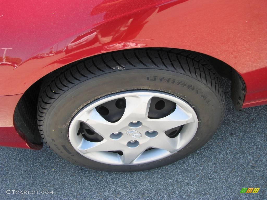 2004 Elantra GLS Sedan - Crimson Dark Red / Gray photo #10