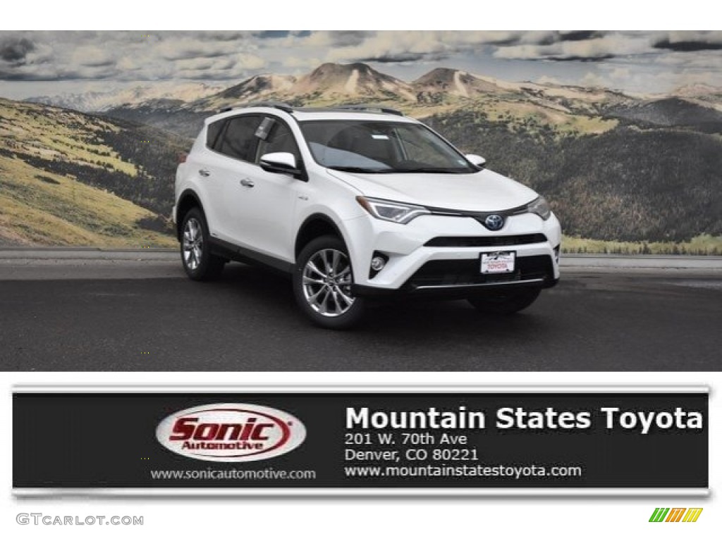 2018 RAV4 Limited AWD Hybrid - Blizzard White Pearl / Ash photo #1